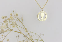 Queen’s Remembrance Necklace, Queen Elizabeth Necklace, Queen's Memorial Necklace,Sterling Silver, 14k Gold Plated over 925 Sterling Silver