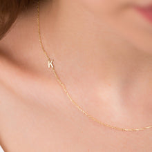 14K Gold Sideways Cross Necklace - SilverbySwan