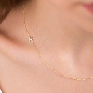 14K Gold Sideways Cross Necklace - SilverbySwan