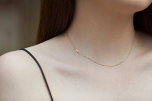 14K Gold Sideways Cross Necklace - SilverbySwan