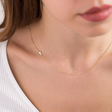 14K Gold Sideways Cross Necklace - SilverbySwan