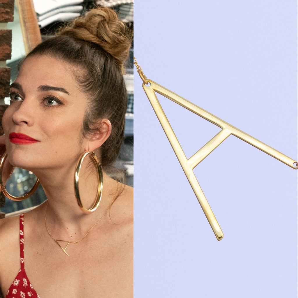 Alexia Large Initial Sideways Necklace-Silver by Swan