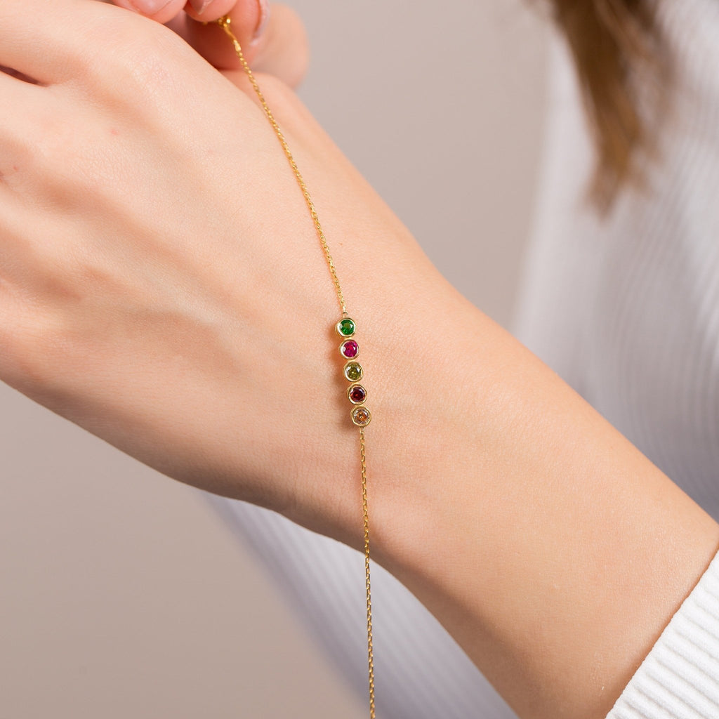 Celestial Birthstone Bracelet Gold - Silver by Swan