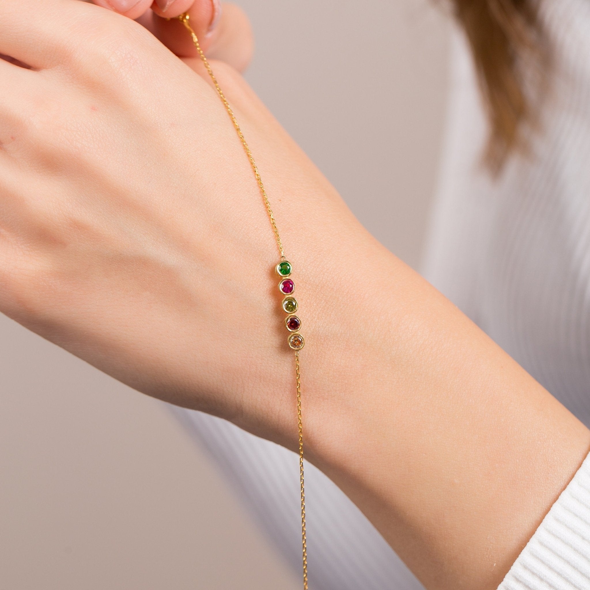 Celestial Birthstone Bracelet Gold - Silver by Swan