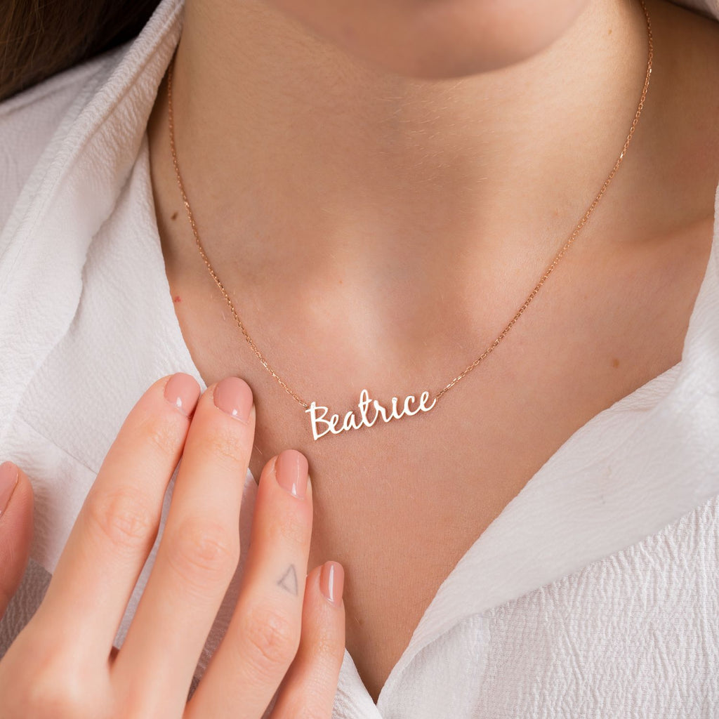 Custom Gold Name Necklace-Silver by Swan
