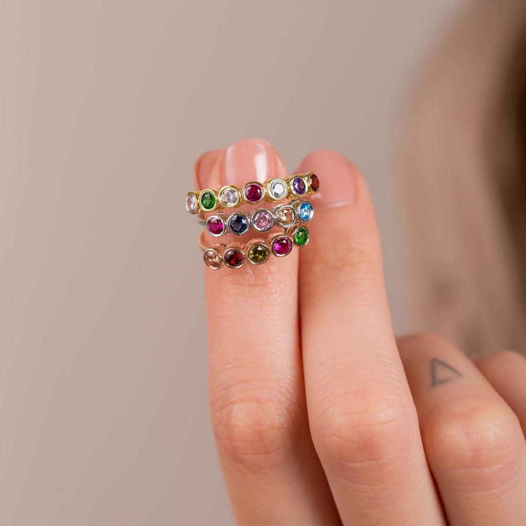 Family Birthstone Rings-Silver by Swan