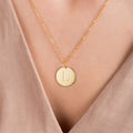 Gold Disc Initial Necklace-Silver by Swan