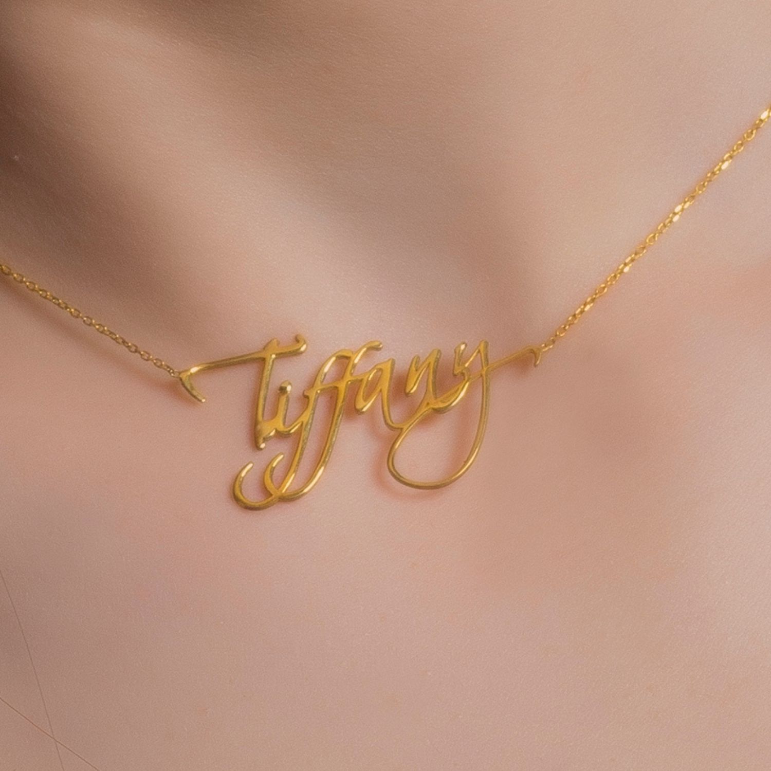 Gold Plated Silver Custom Name Necklace Font two-Silver by Swan