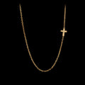 Silver Sideways Cross Necklace