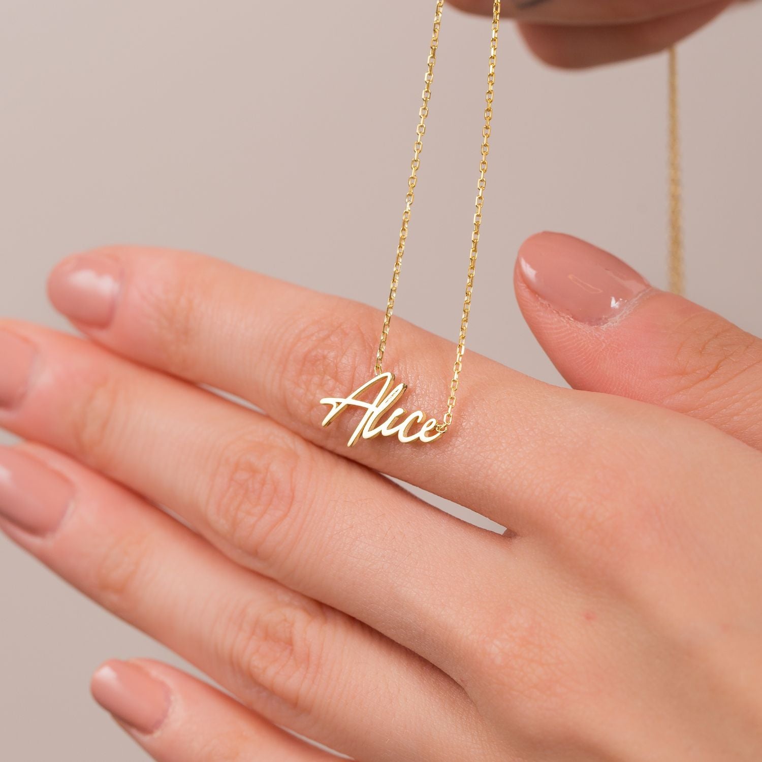 Gold Plated Silver Personalised Name Necklace-Silver by Swan