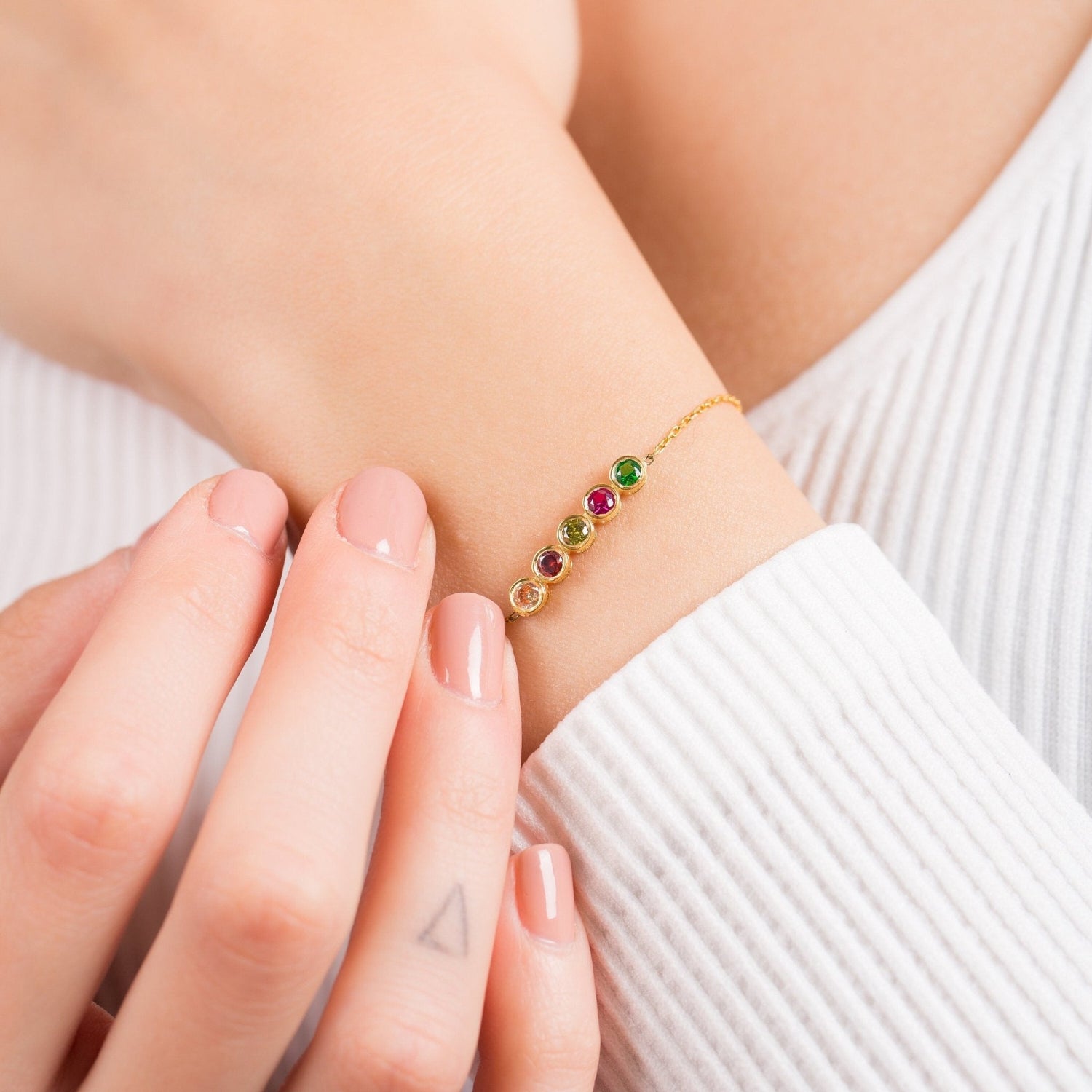 Gold Celestial Birthstone Bracelet - Silver by Swan