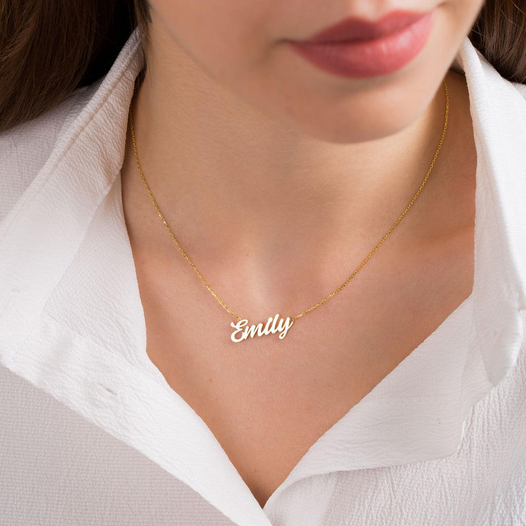 Handmade Custom Gold Name Necklace-Silver by Swan