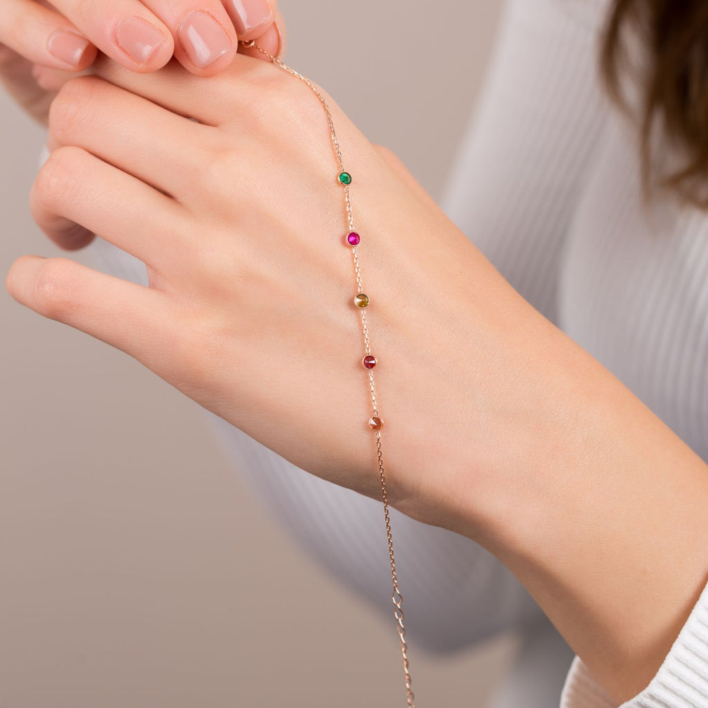 Handmade Personalised Family Birthstone Necklace-Silver by Swan