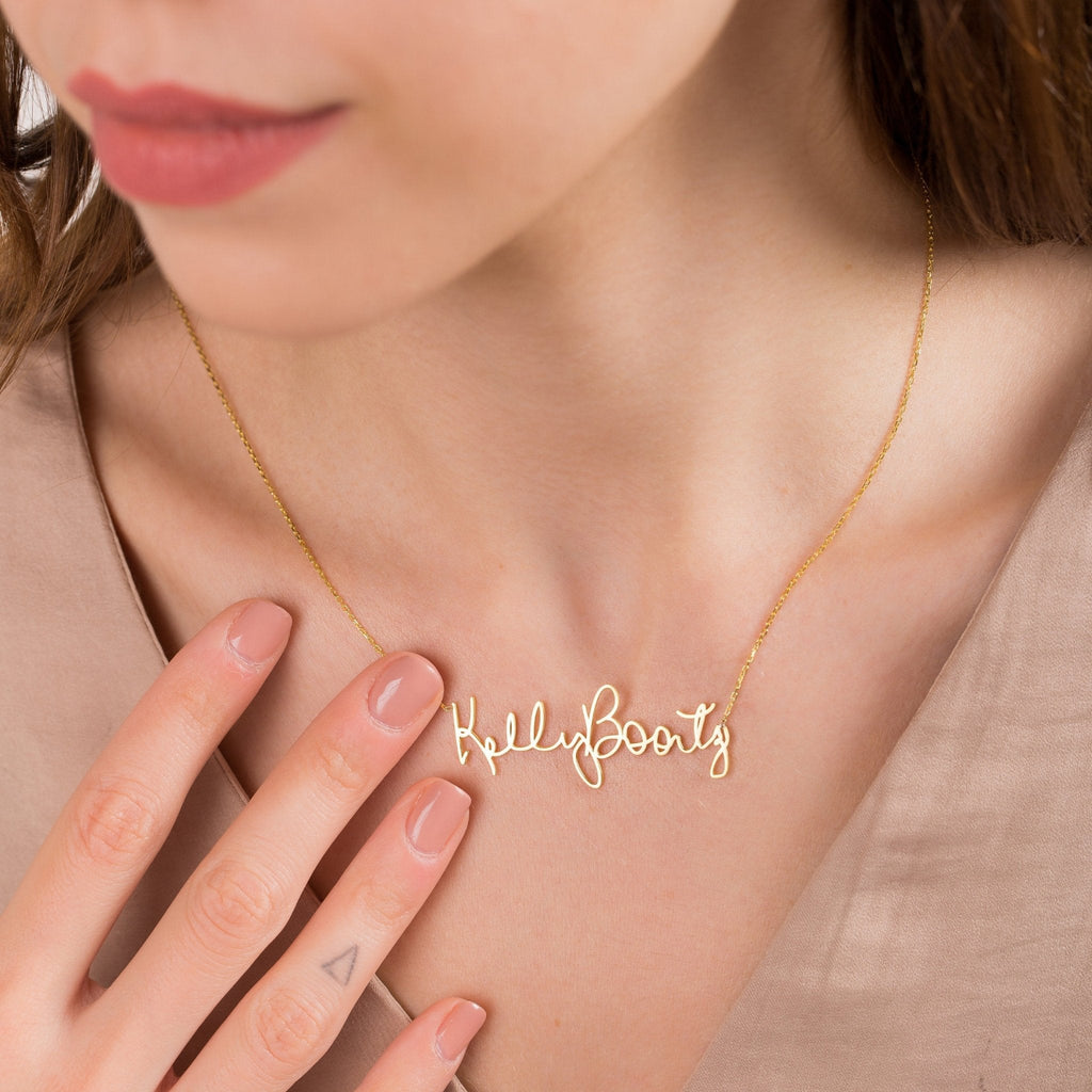 Personalise Gold Actual Handwriting Necklace-Silver by Swan