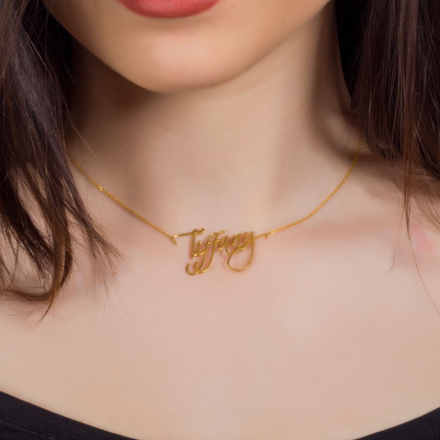 Personalise Rose Gold Name Necklace-Silver by Swan