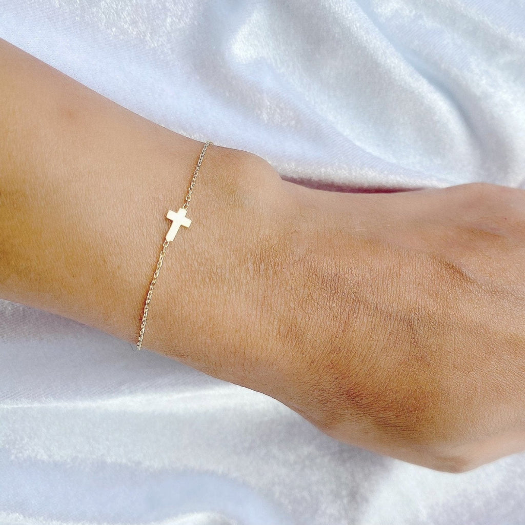 Personalised Cross Initial Necklace-Silver by Swan