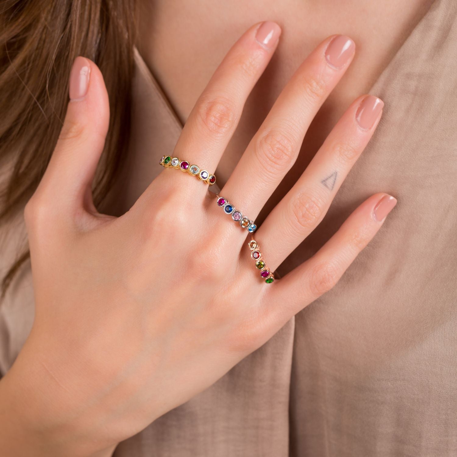 Personalised Family Birthstone Rings -Silver by Swan