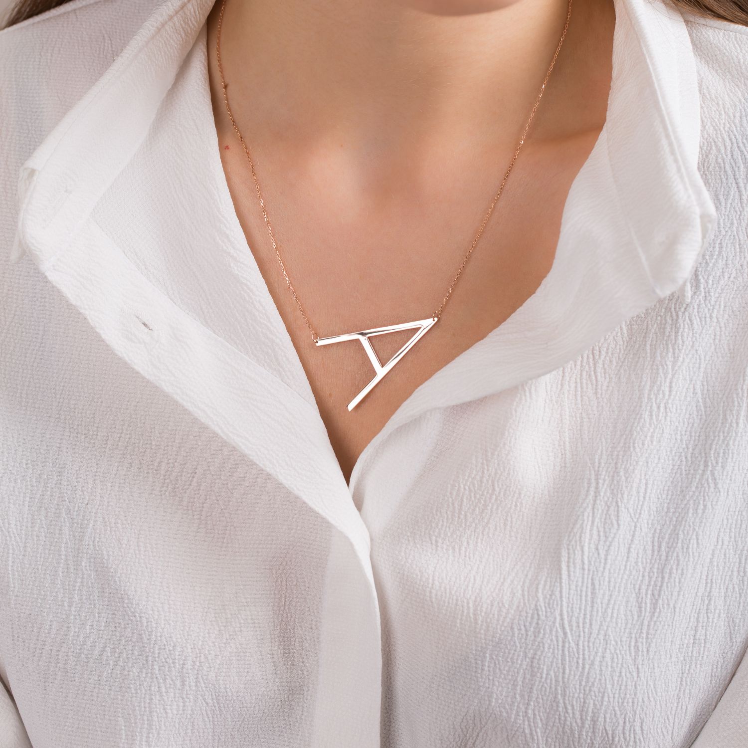 Personalised Large Initial Necklace-Silver by Swan