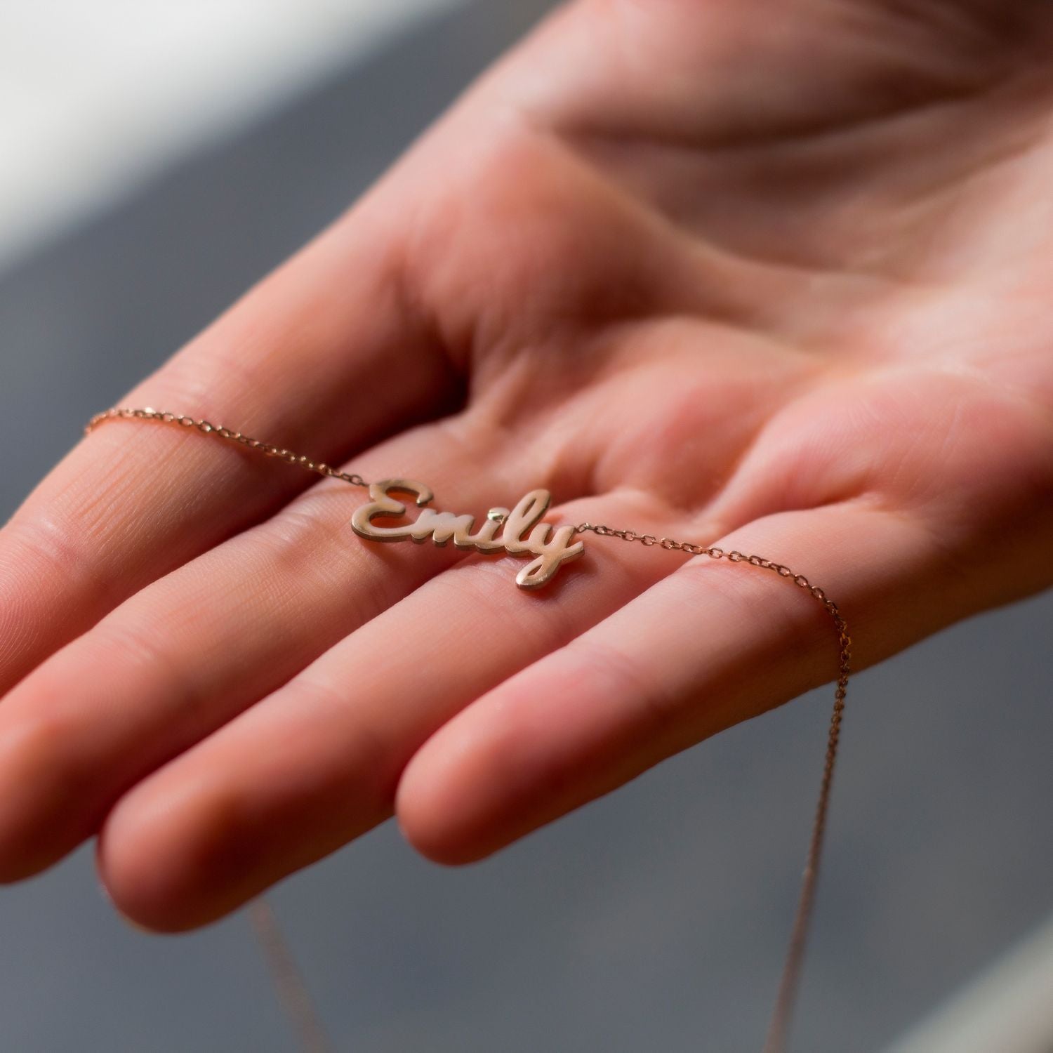 Rose Gold Persolanise Name Necklace -Silver by Swan