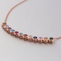 Family Birthstones Necklace Rose Gold