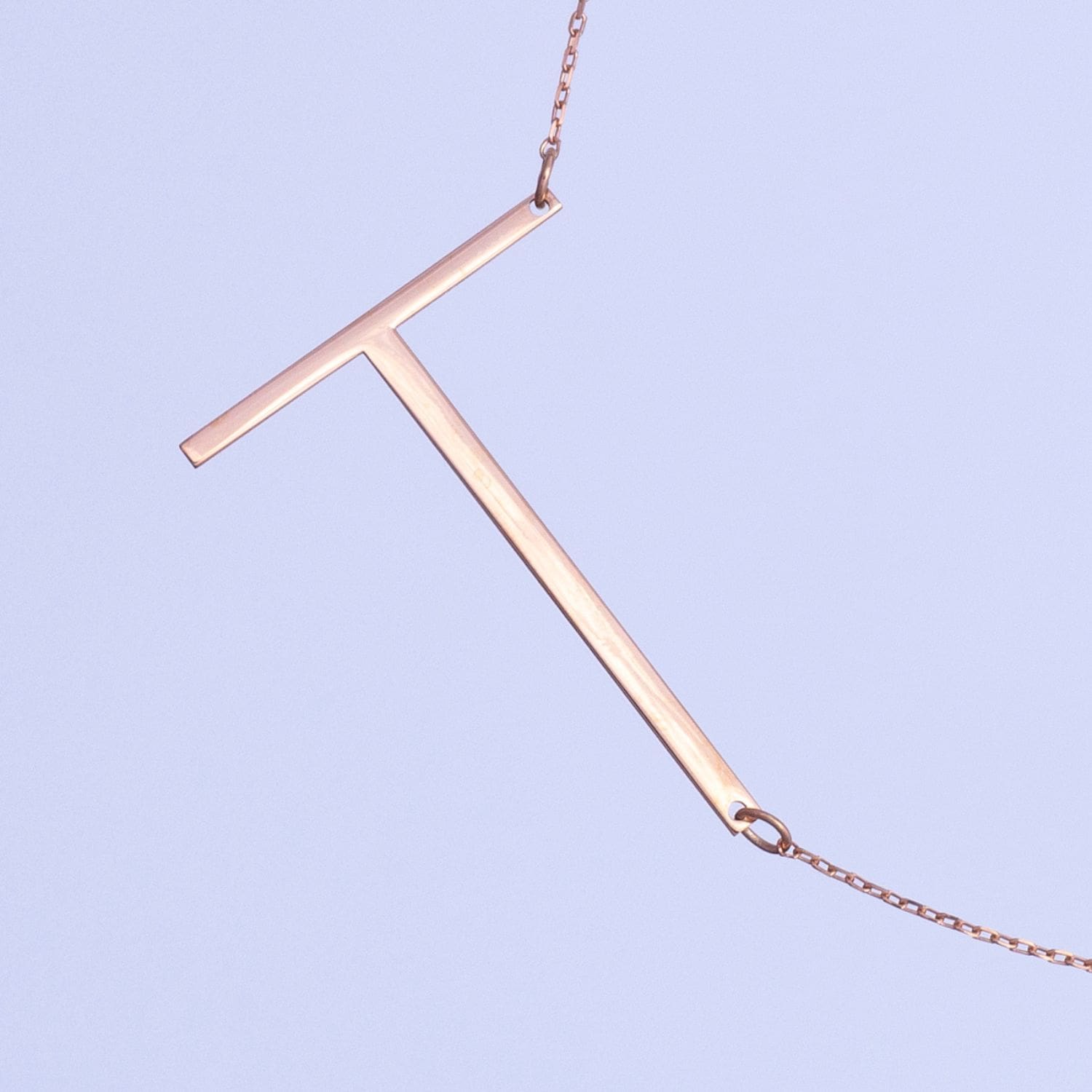 Large Initial Sideways Necklace