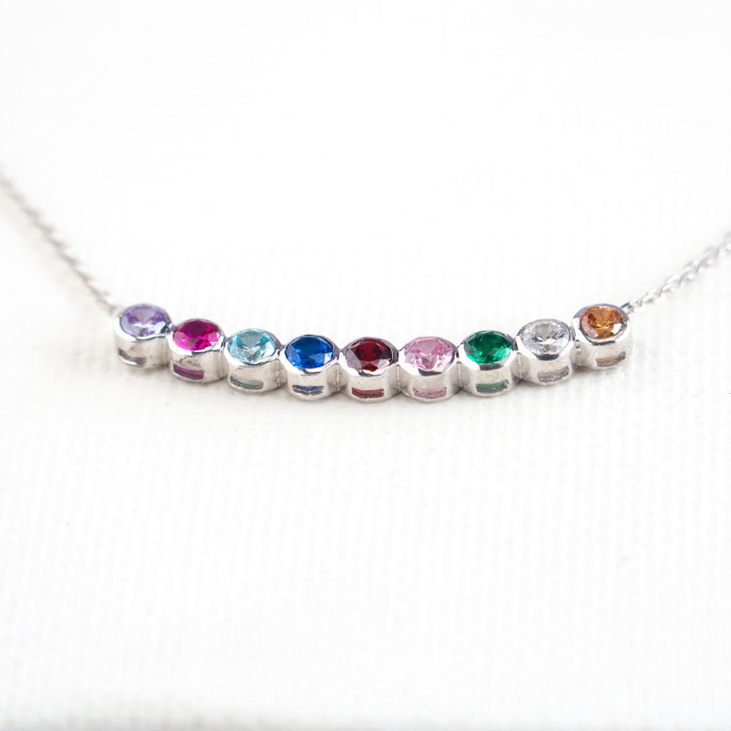 Family Birthstones Necklace Gold