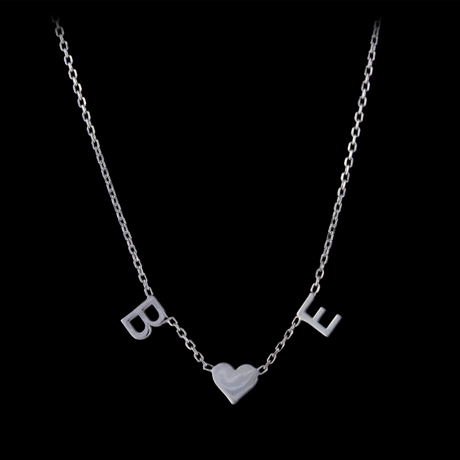 Silver Personalised Initial Necklace-Silver by Swan