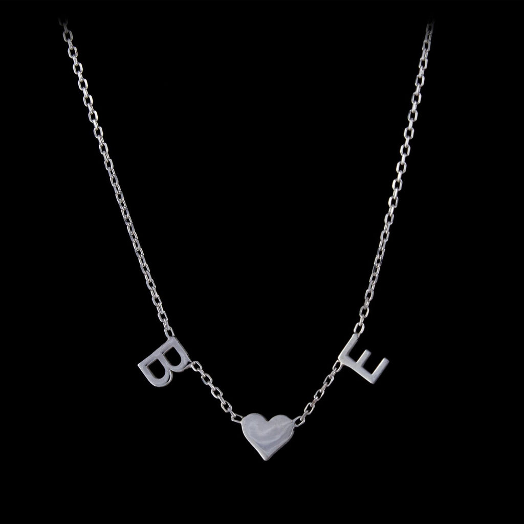 Gold Initial Necklace, Sterling Silver, 14k Gold Plated