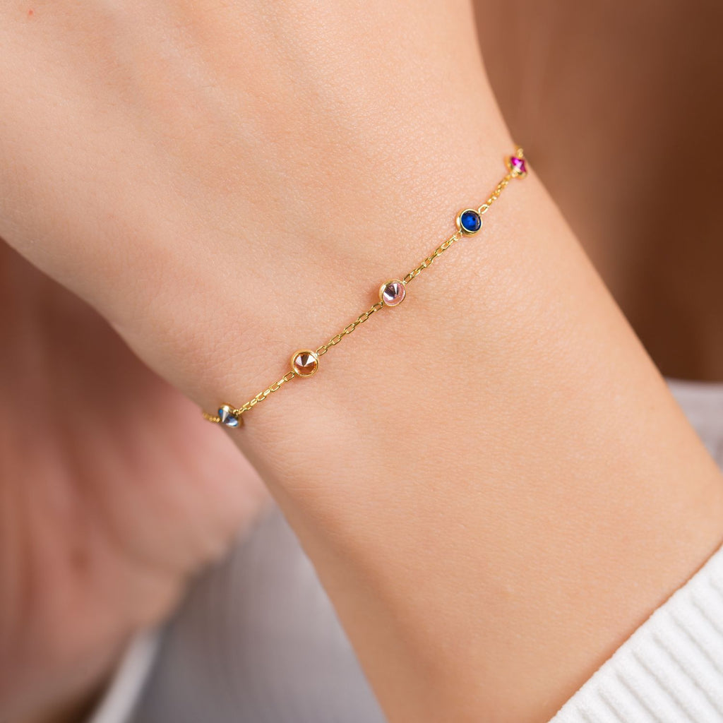Family Birthstone Gold Bracelet
