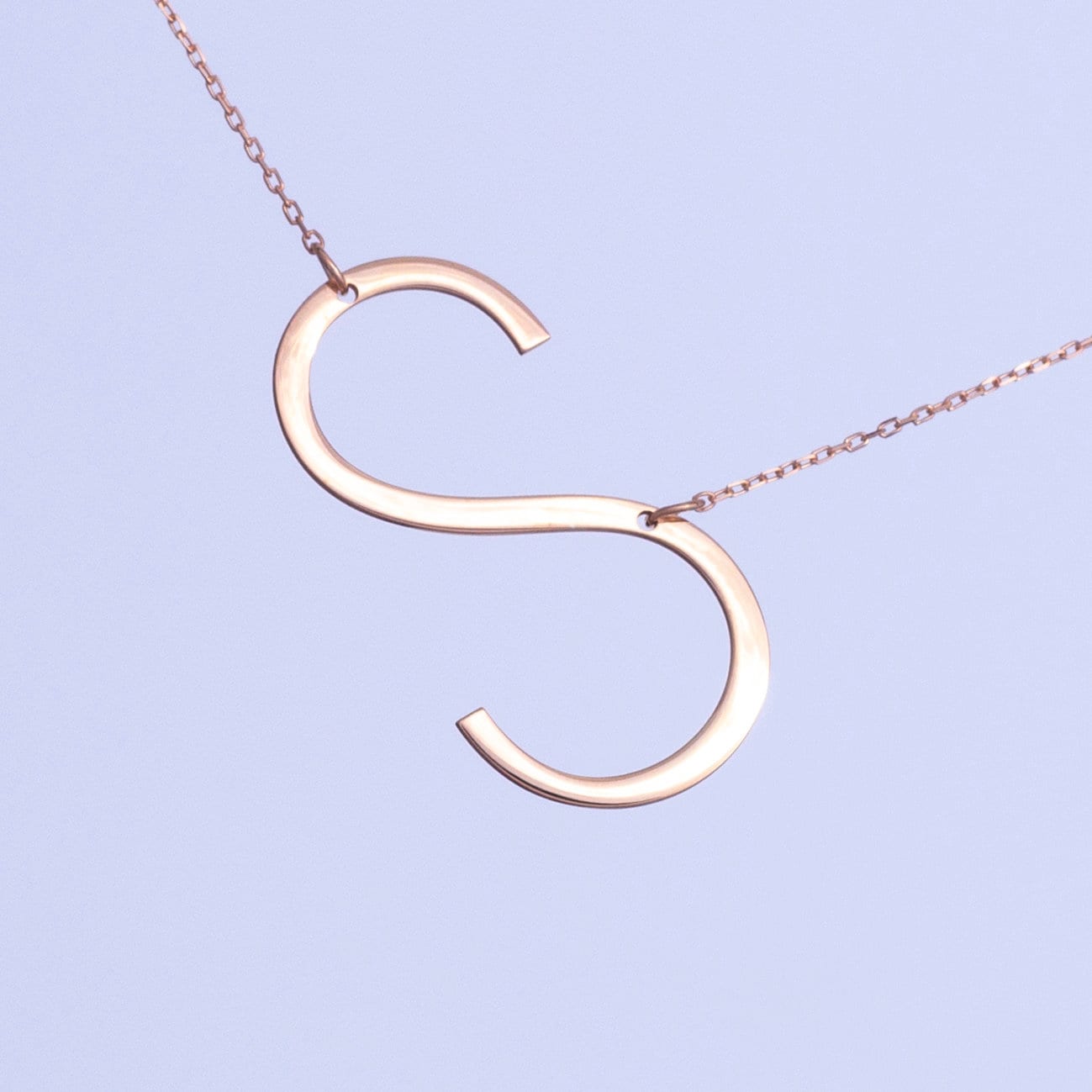 Alexis Rose Large Initial Necklace - SilverbySwan