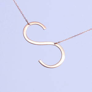 Alexis Rose Large Initial Necklace - SilverbySwan