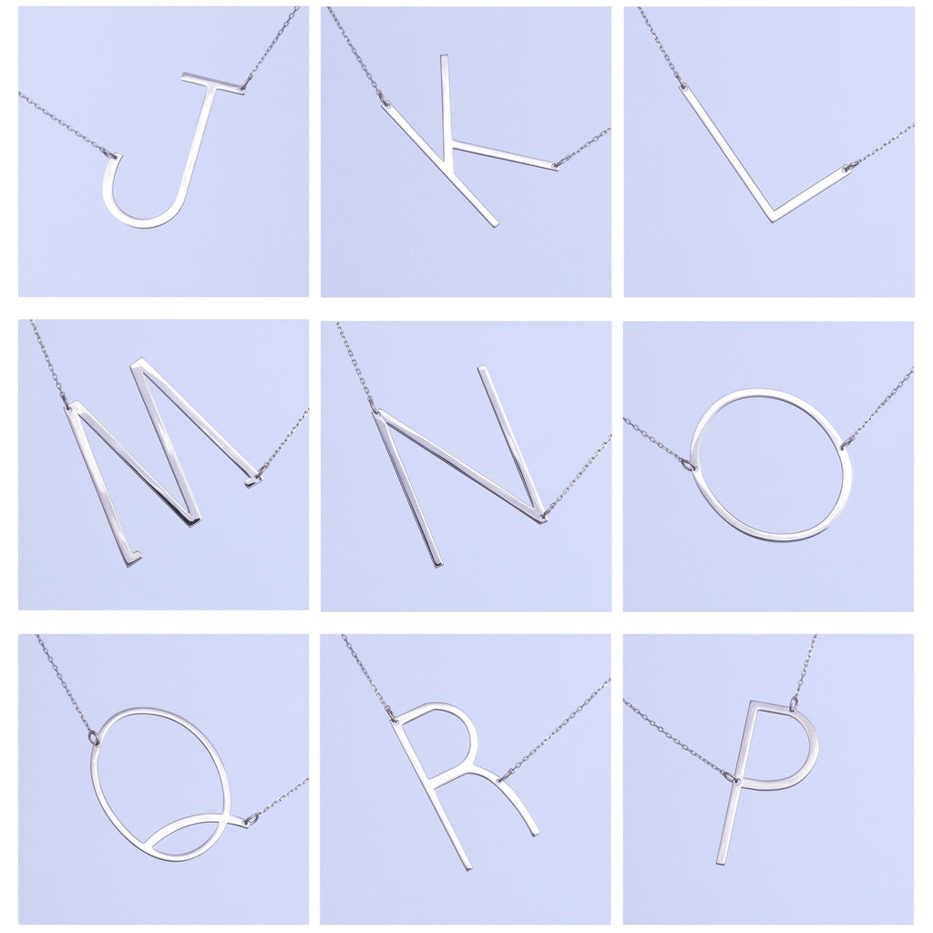 Alexis Rose Large Initial Necklace - SilverbySwan