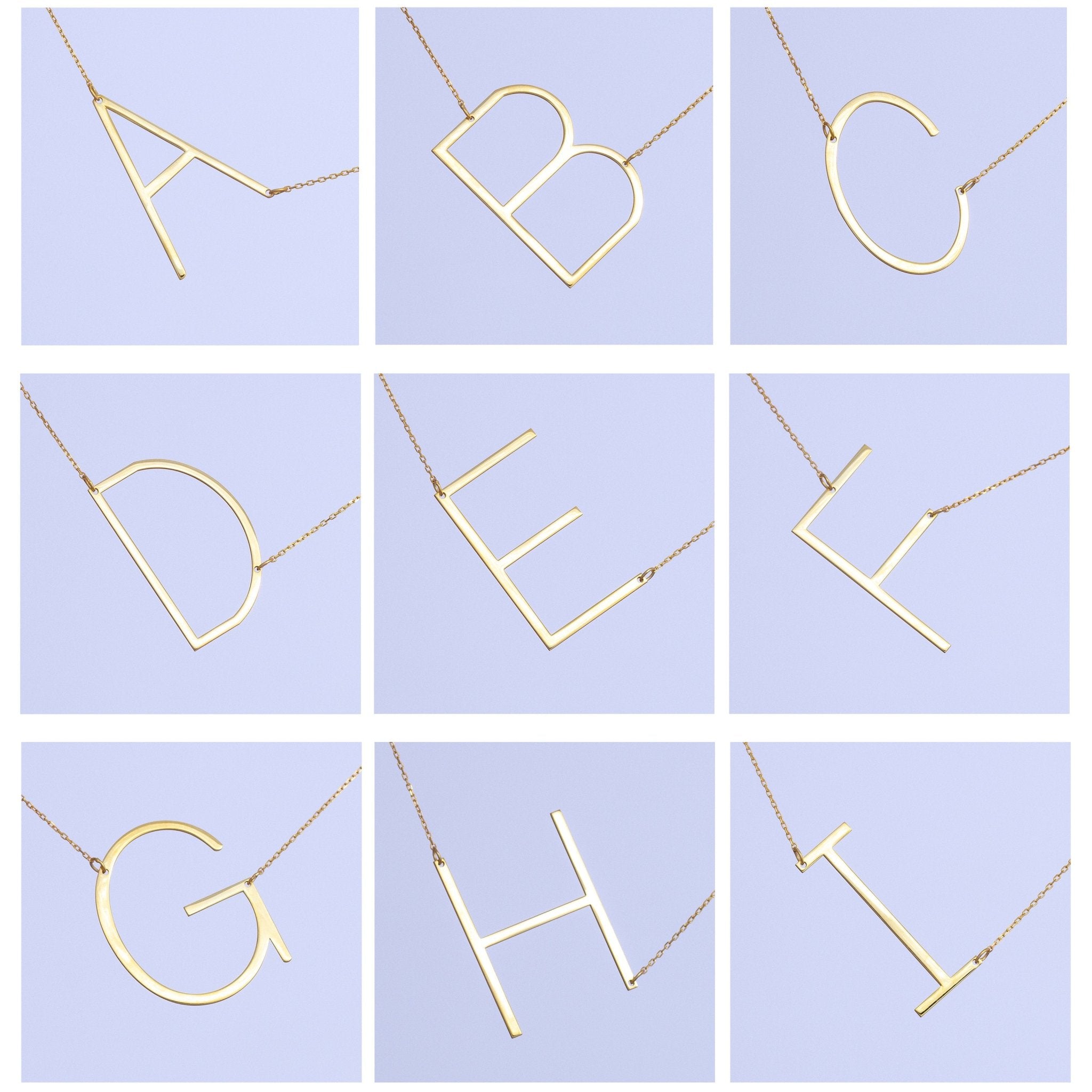 Alexis Rose Large Initial Necklace - SilverbySwan