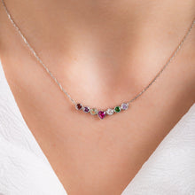 Family Birthstone Necklace with Heart - SilverbySwan