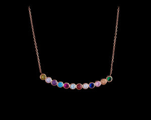 Family Birthstones Necklace - SilverbySwan