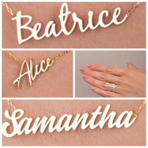 Gold Name Necklace - SilverbySwan