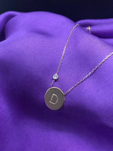 Initial Disc Necklace with Birthstone - SilverbySwan