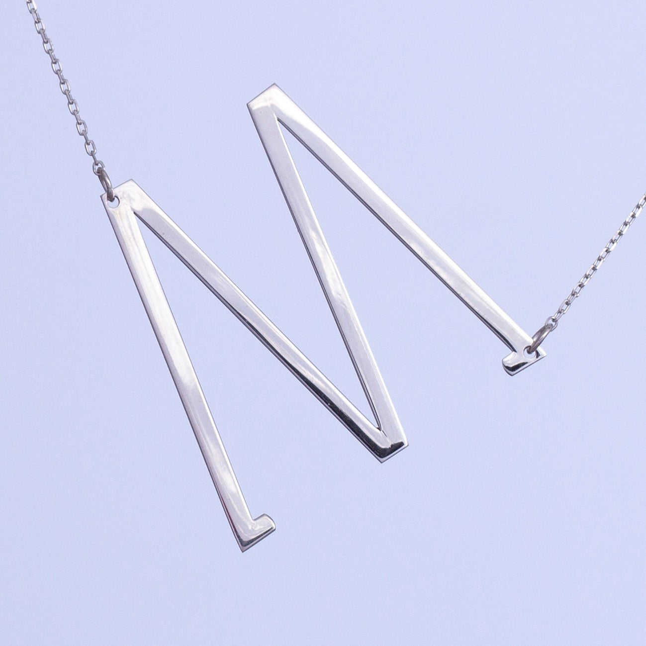Large Initial Sideways Necklace - SilverbySwan