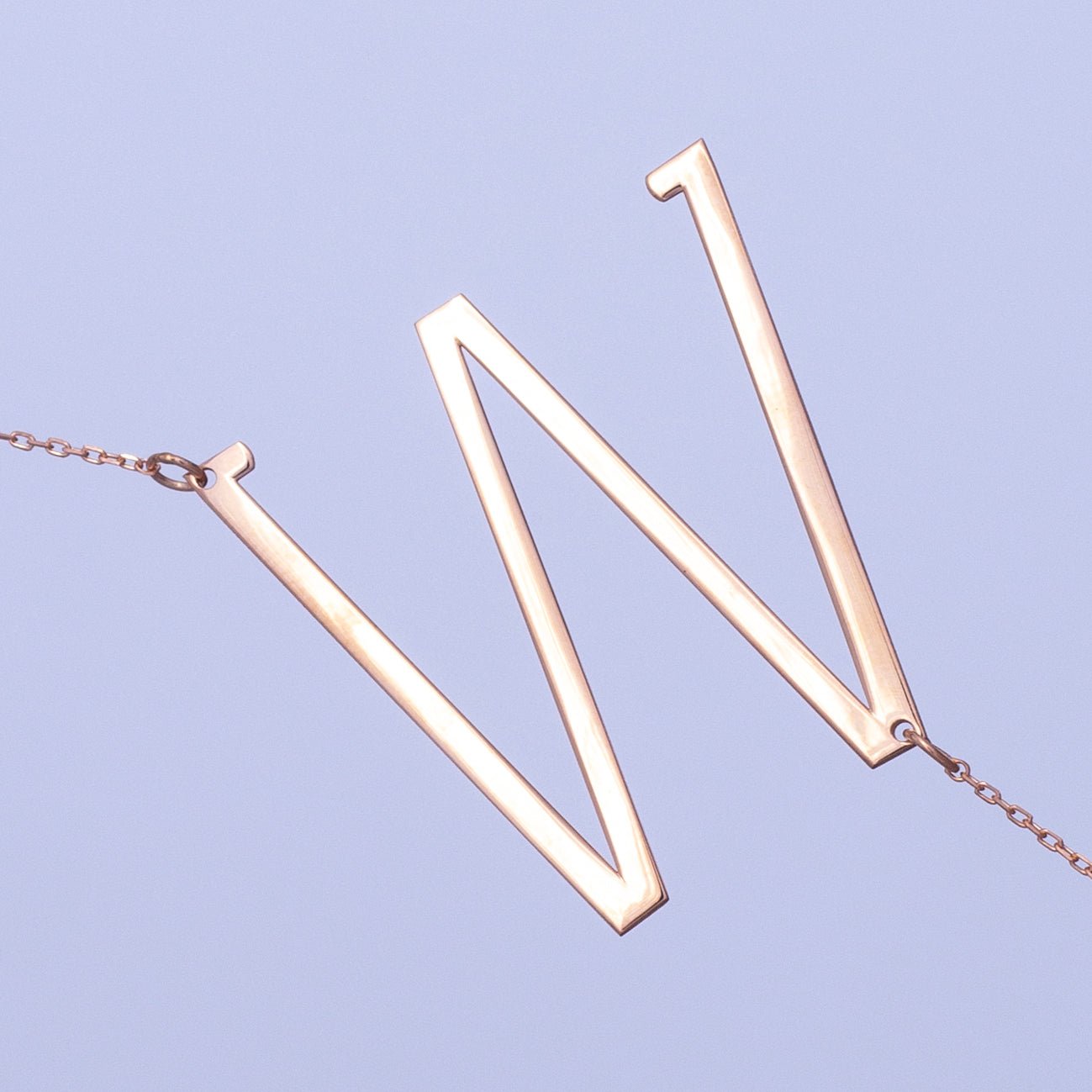 Large Initial Sideways Necklace - SilverbySwan