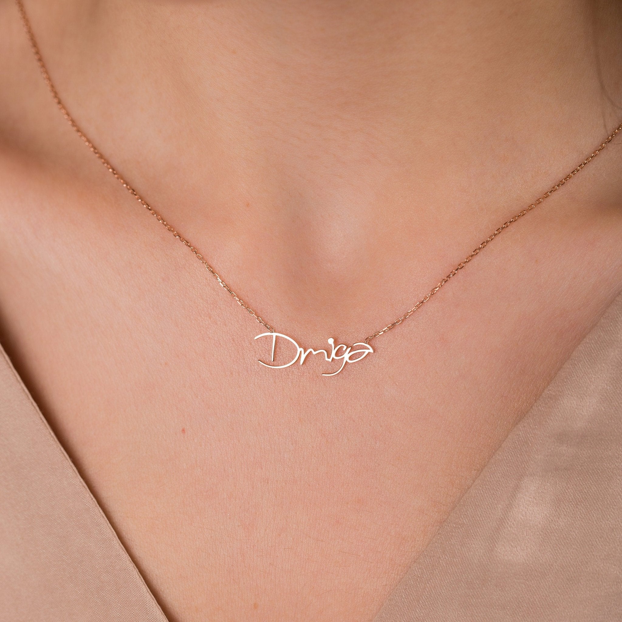 Personalise Actual Handwriting Necklace - SilverbySwan