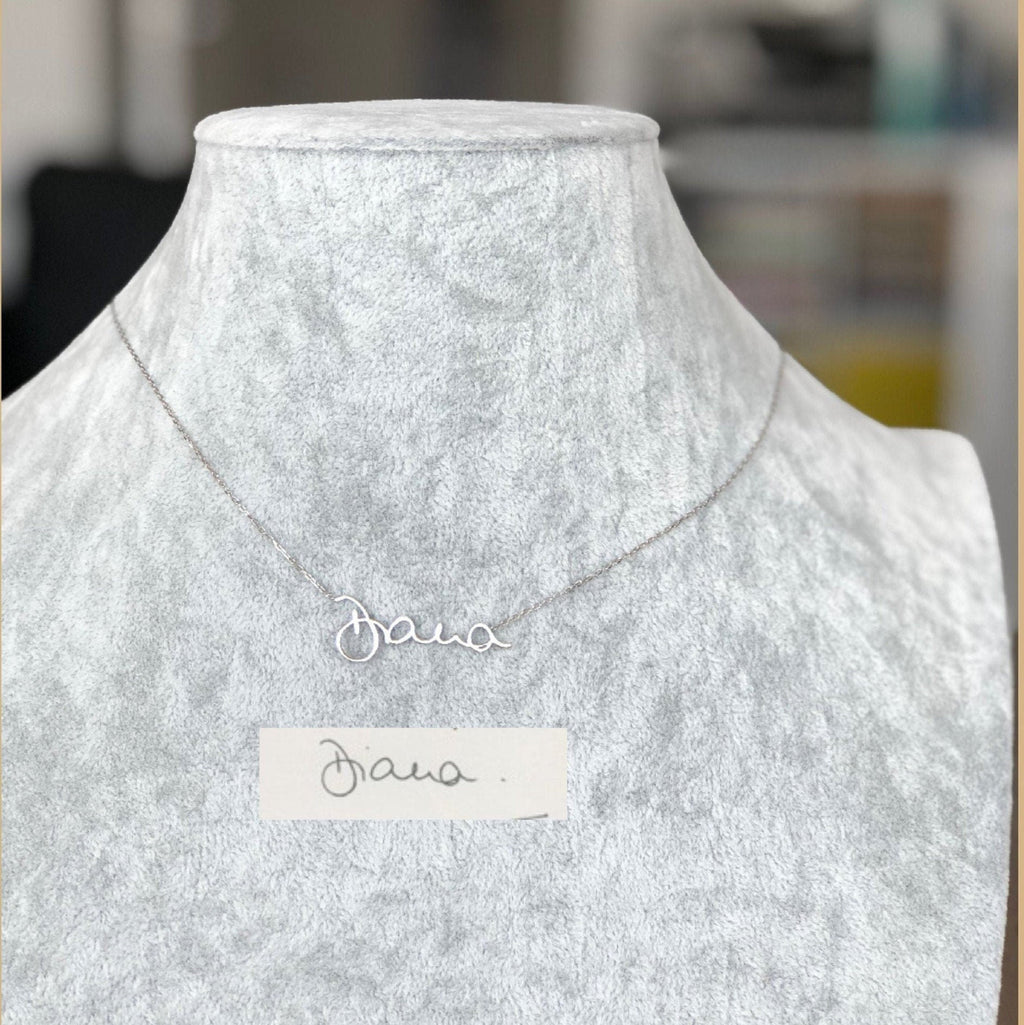 Personalise Actual Handwriting Necklace - Silver by Swan